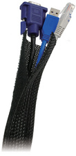 LogiLink kabelbundel, geweven kabelslang, zwart, 1,80 m
