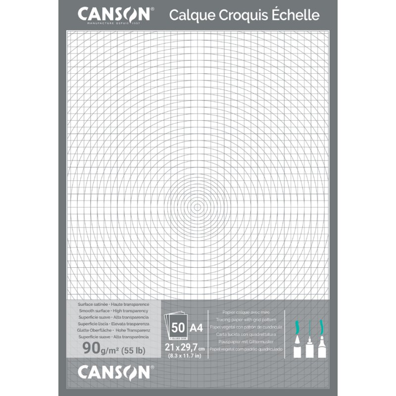 CANSON tekenpapier technisch A3, hochtransparant, 90/95 g/m², 50 vel