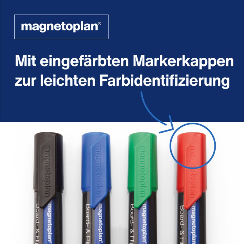 magnetoplan Marqueur tableau et paperboard PRO+, bleu clair, 1,5-3,0 mm, 4 pièces