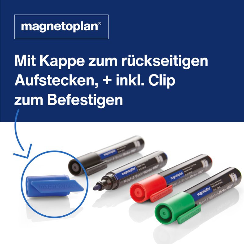 magnetoplan Marqueur tableau et paperboard PRO+, bleu clair, 1,5-3,0 mm, 4 pièces