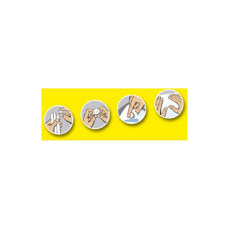 UHU pastilles adhésives réutilisables, jaune, 10 × 12 mm, 80 pièces