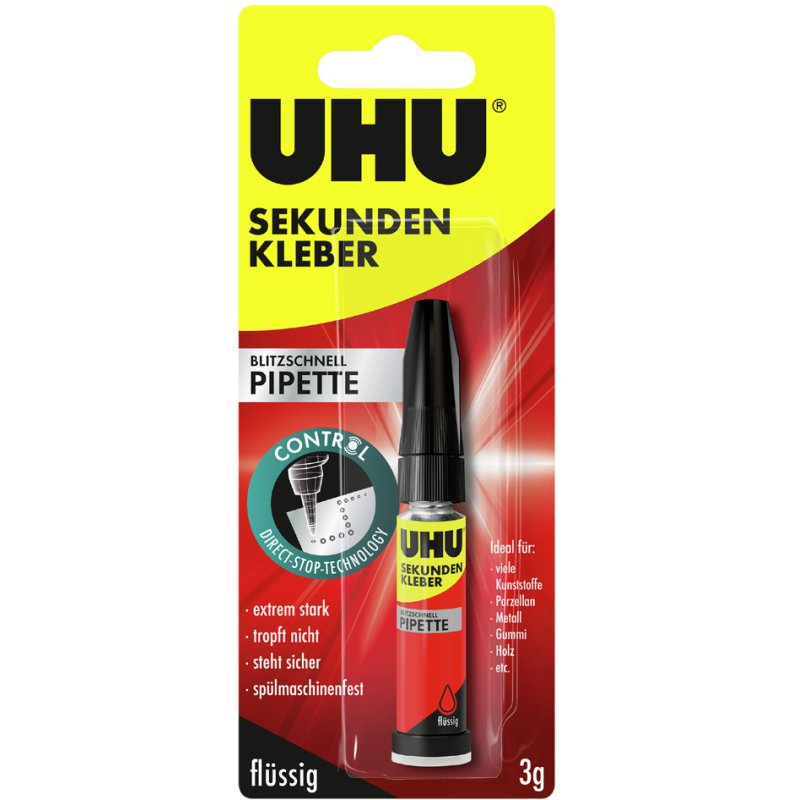 UHU colle instantanée pipette éclair, 3 g
