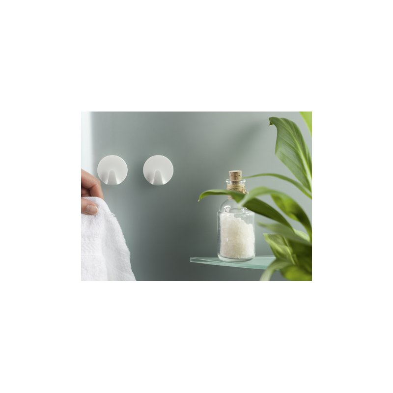 tesa Powerstrips hooks small round, reusable, white, max. 1.0 kg