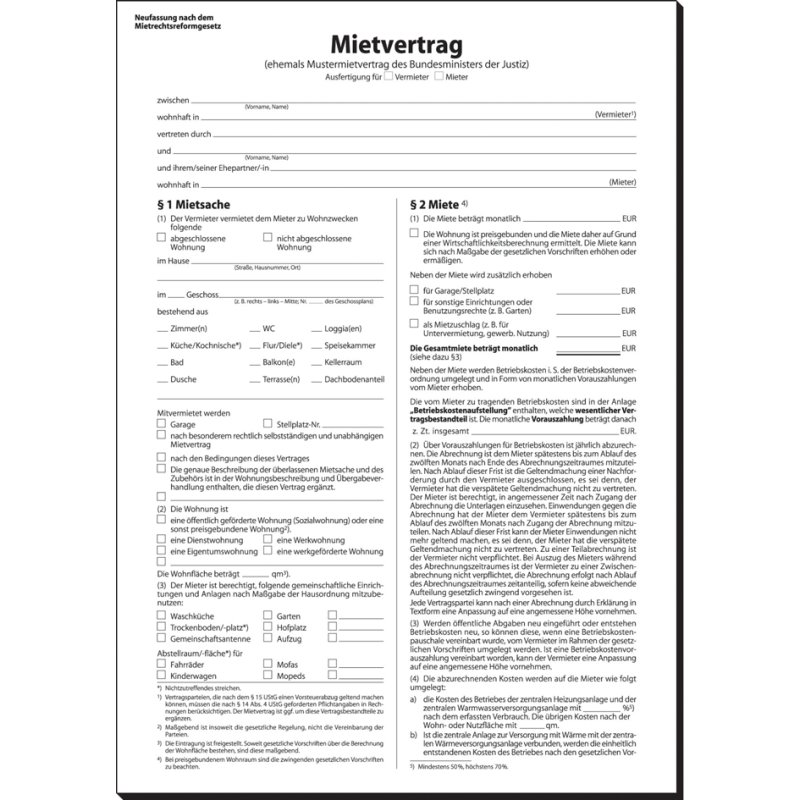 sigel rental contract form MV469, white, A4, 6-sided, 25 pieces