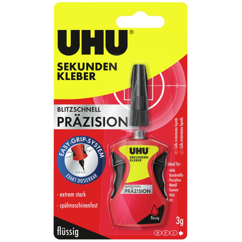 UHU colle seconde précision, 3 g, avec doseur