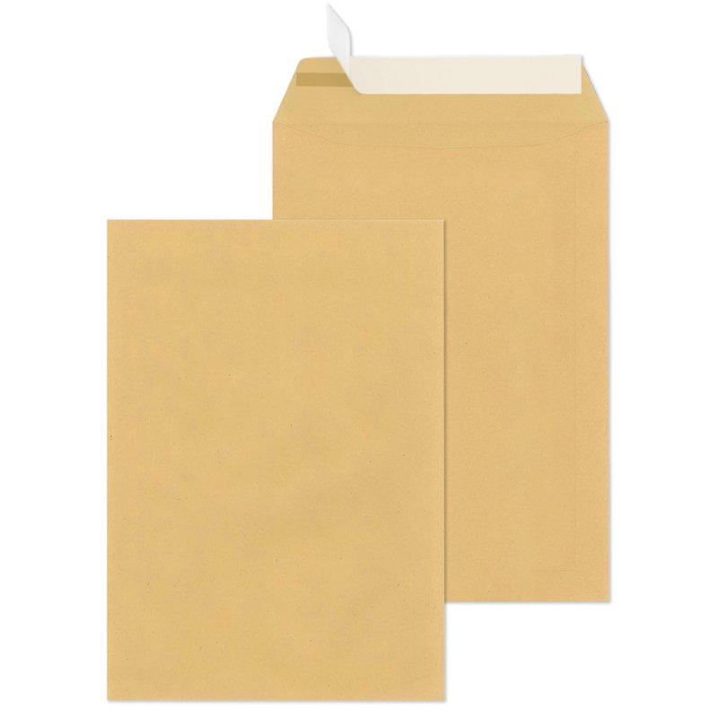 MAILmedia pochettes d'expédition C4, auto-adhésives, marron, 250 pièces