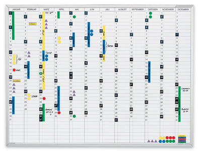 magnetoplan jaarplanner, magnetisch, 90 × 60 cm, 12 kalenderstroken
