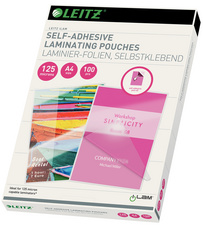 LEITZ lamineerhoezen A4, zelfklevend, 160 micron glanzend, 100 stuks