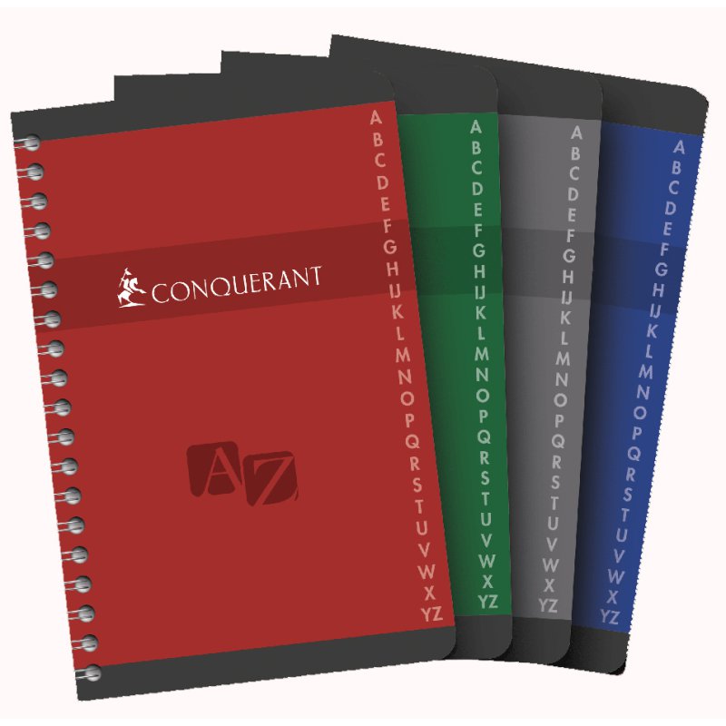 CONQUÉRANT SEPT classeur sept anneaux spirale double, A4, quadrillé, 90 feuilles