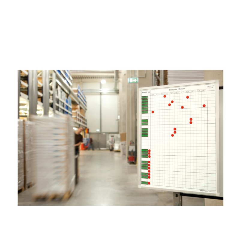 magnetoplan Planificateur présences/absences, 450×600 mm, 30 collaborateurs