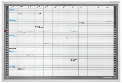 magnetoplan maandplanner, magnethaftend, 920 × 625 mm, aluminium frame