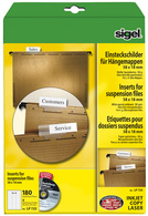 sigel insteeketiketten voor hangmappen, 58 × 18 mm, wit, 180 stuks