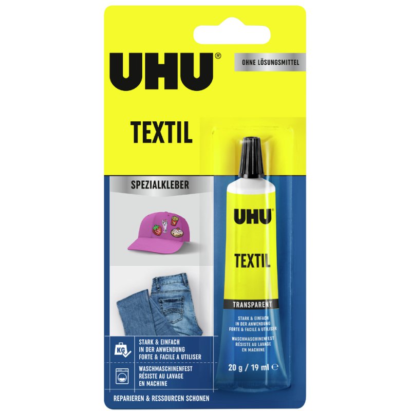 UHU colle textile sans solvant, tube 20 g