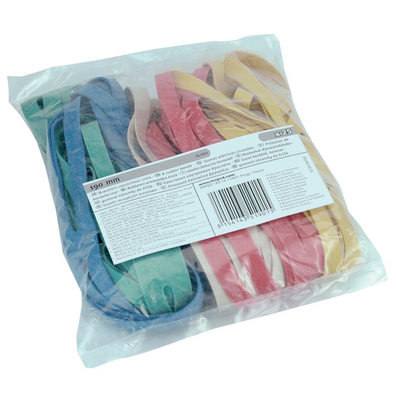 Maped élastiques X-Band colorés, 190 mm, 25 pièces