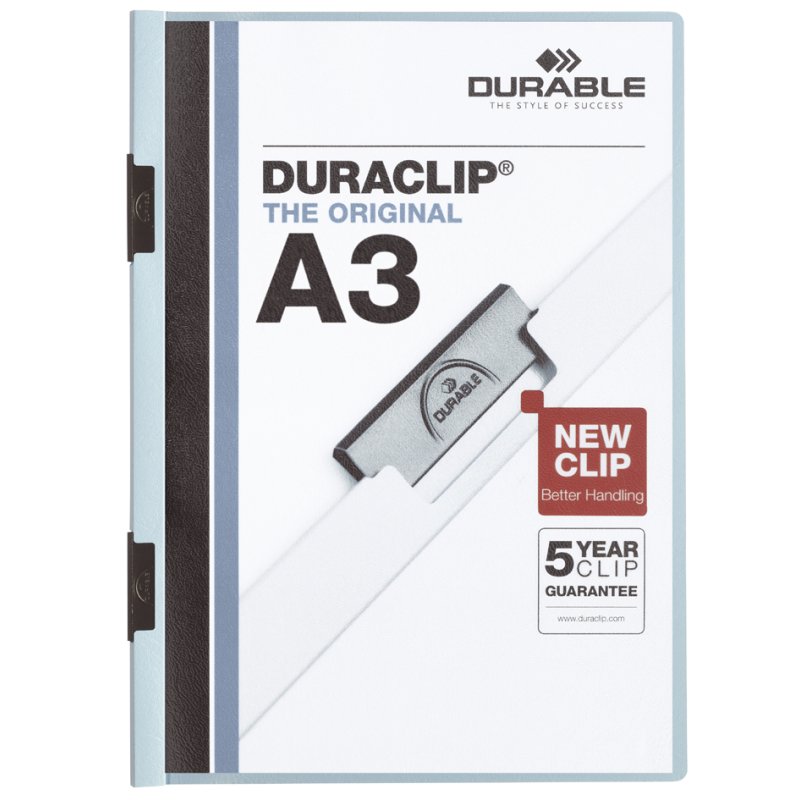 DURABLE pince-bloc DURACLIP, format A3, bleu, 60 feuilles