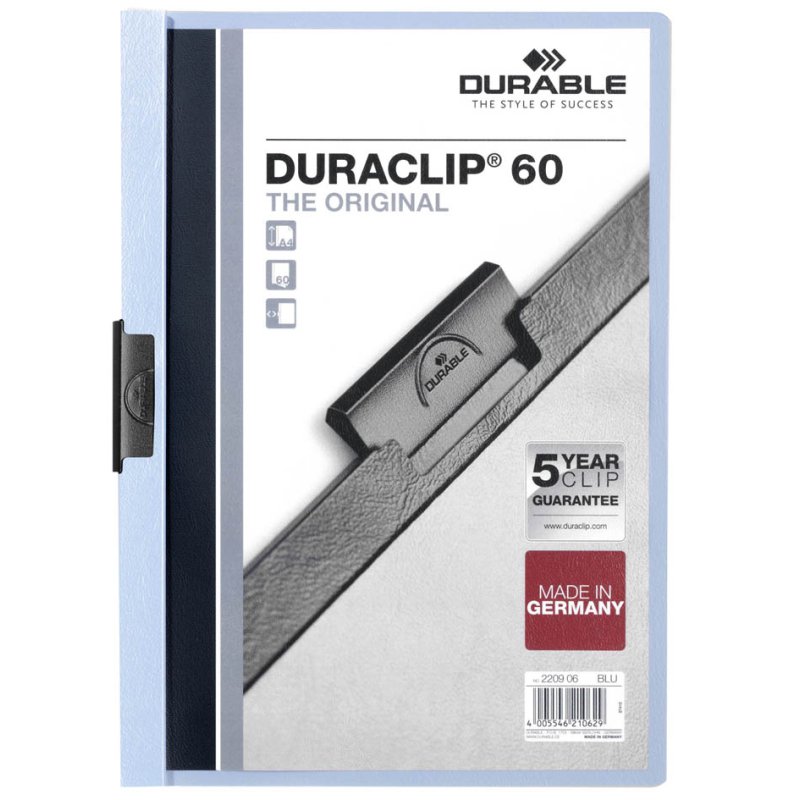 DURABLE porte-bloc DURACLIP ORIGINAL 60, A4, bleu foncé, 60 feuilles