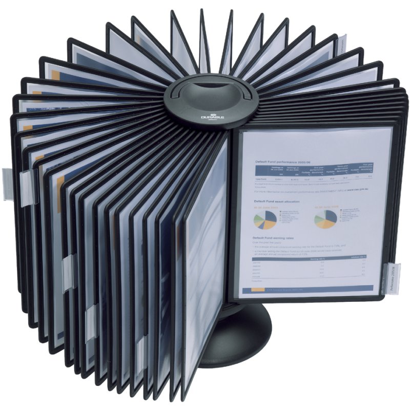 DURABLE display system SHERPA carousel 40, black, rotatable, 40 A4 display panels