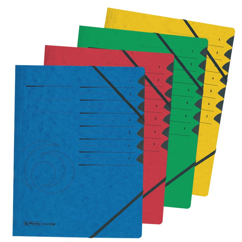 herlitz guide classeur EasyOrga A4, vert, 12 compartiments, carton