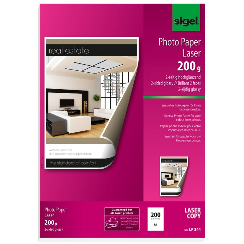 Sigel fotopapier A4, dubbelzijdig glossy, 170 g/m², 100 vel