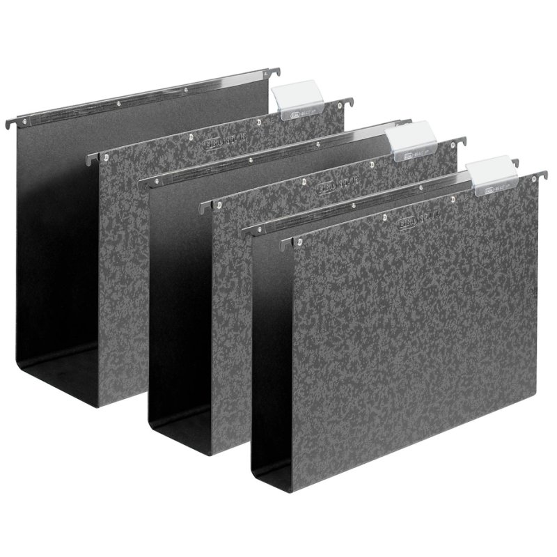 ELBA dossiers suspendus vertical, carton, largeur de fond 40 mm, noir, 10 pièces