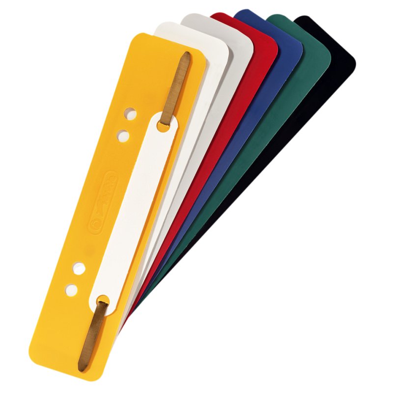 herlitz inbindstroken gekleurd, plastic deklijst, 60/80 mm perforatie, 10 stuks