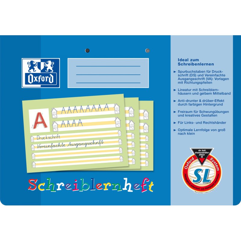 Oxford cahier à spirales A4 horizontal, lignes Seyes Bavière, 16 feuilles, 90 g/m²