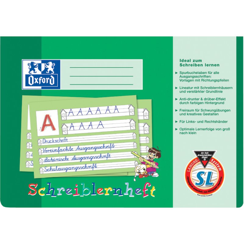 Oxford cahier à spirales A4 horizontal, lignes Seyes Bavière, 16 feuilles, 90 g/m²