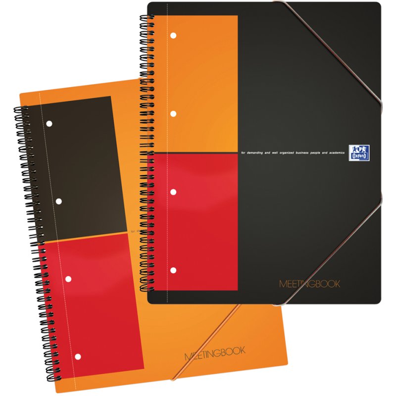 Oxford International cahier de réunion ligné, A4+, 80 feuilles, 80 g/m²