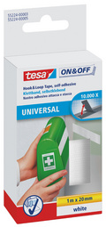 tesa On & Off klittenband, zelfklevend, 20 mm × 1,0 m, zwart