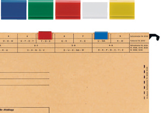 ELBA tabbladen voor hangmappen, PVC, opsteekbaar, donkerblauw, 25 stuks