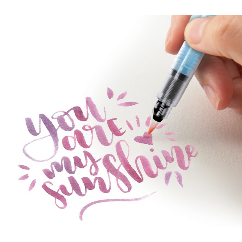 Pentel marqueur pinceau aquarelle, rechargeable, pointe medium, 7 ml