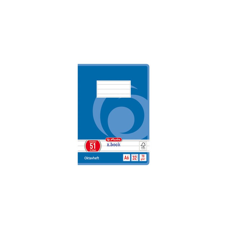 herlitz Octavo schrift gelinieerd, A6, 32 vel