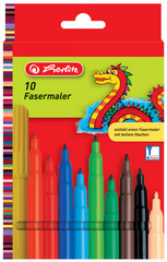 herlitz vetkrijt in kartonnen etui, 2 mm streekbreedte, 10 stuks