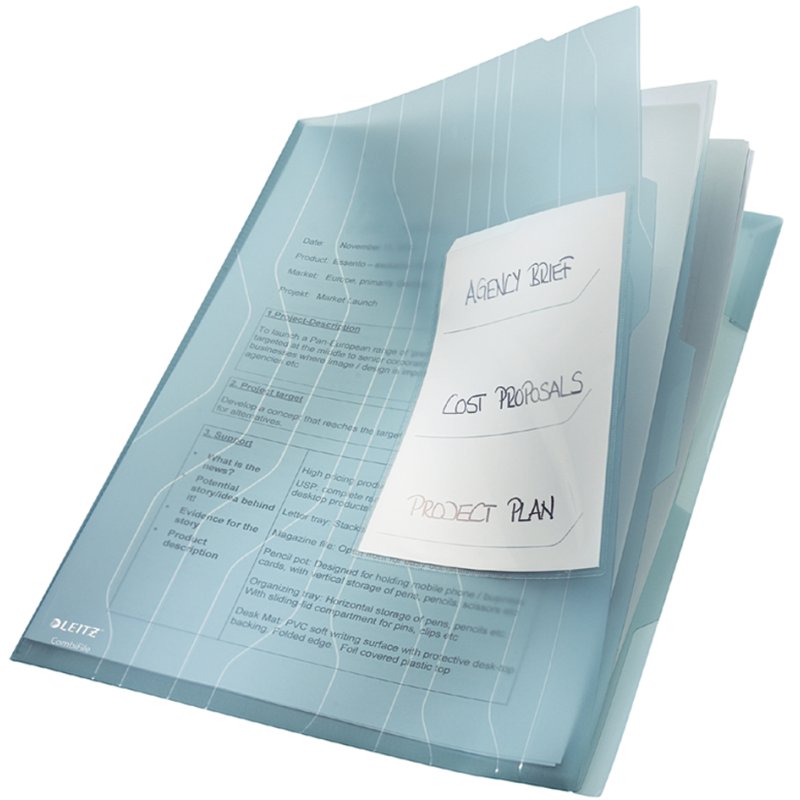 LEITZ classeur d'organisation CombiFile A4, PP, 3 compartiments avec onglets