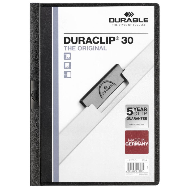 DURABLE pince-bloc DURACLIP ORIGINAL 30, A4, noir, 30 feuilles