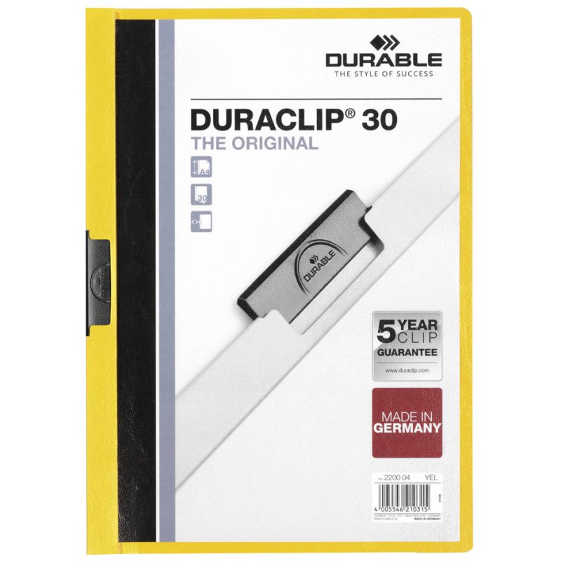 DURABLE pince-bloc DURACLIP ORIGINAL 30, A4, noir, 30 feuilles