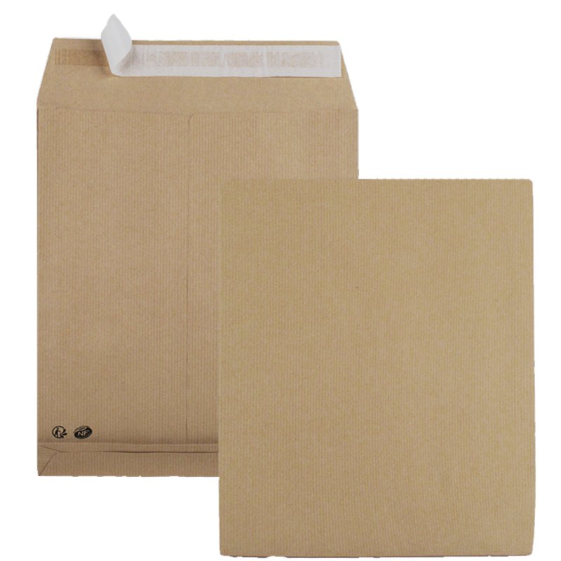 GPV pochettes à plier 260 × 330 mm, brun, auto-adhésif, 250 pièces
