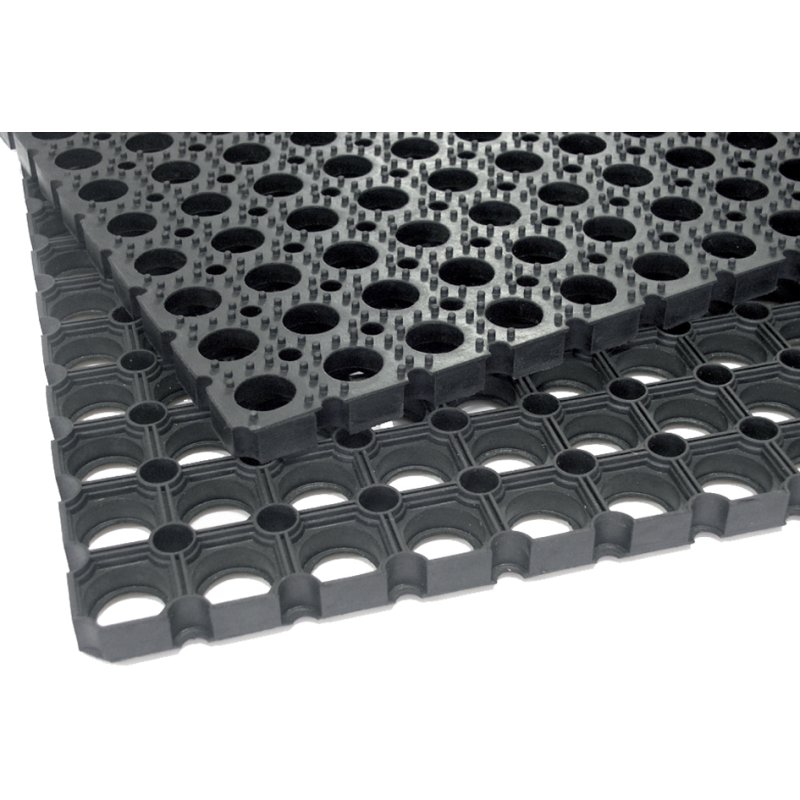 miltex rubberen ringmat EAZYCARE SCRUB, 400×600 mm, zwart, 22 mm dik