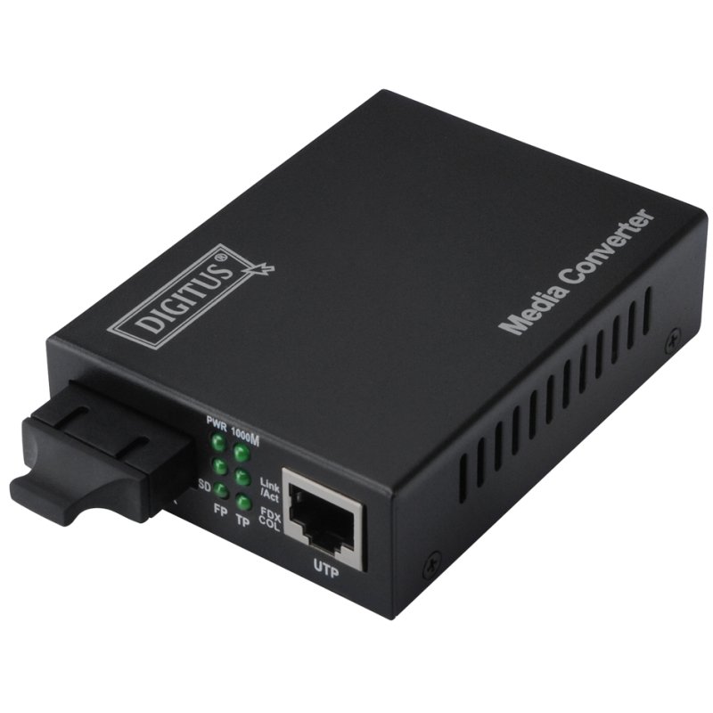 DIGITUS gigabit mediaconverter, RJ45/SC, multimode, zwart