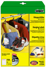 Sigel hanglabels, 27×40 mm, wit, 1470 stuks