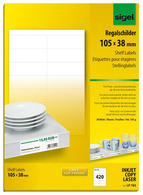 Sigel plankkaarten, 105×38 mm, wit, 420 stuks
