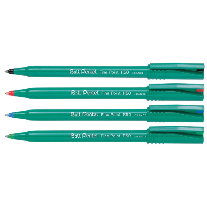 Pentel stylo roller R50 Recycology, rouge, 0,4 mm