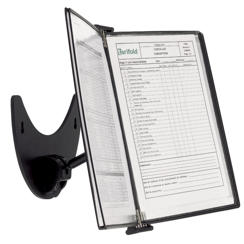 djois by Tarifold 3D table stand, black, 360° rotatable, 10 A4 display panels