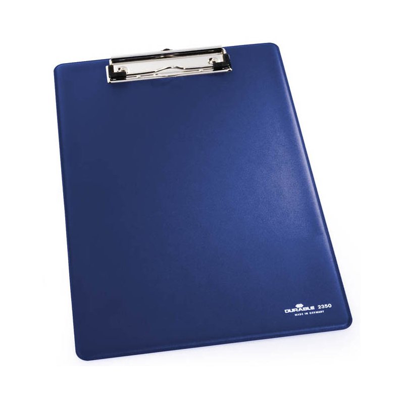 DURABLE Pince-bloc A4, bleu foncé, avec compartiment