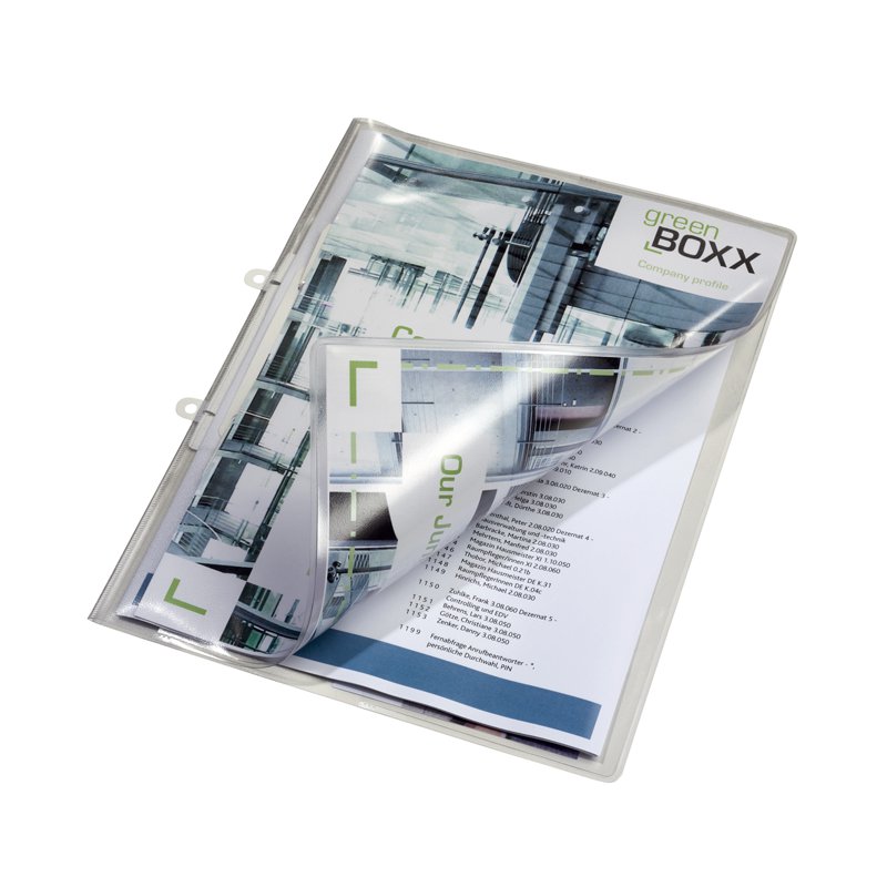 DURABLE zichtmappen A4, transparant, PVC-folie 180 my, afheekmechaniek