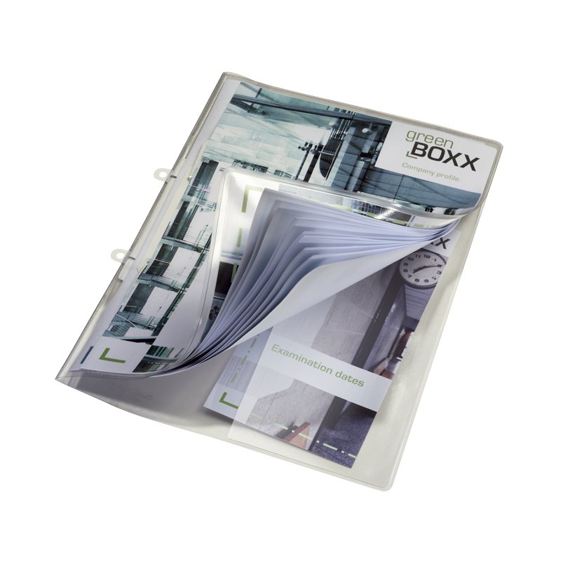 DURABLE zichtmappen A4, transparant, PVC-folie 180 my, afheekmechaniek