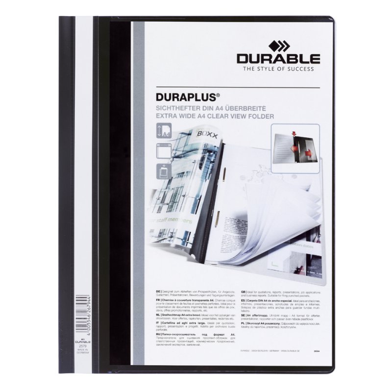DURABLE snelhechter DURAPLUS A4, geel, extra breed