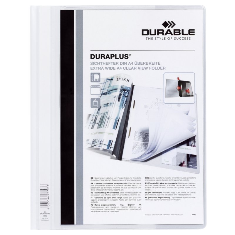 DURABLE snelhechter DURAPLUS A4, geel, extra breed