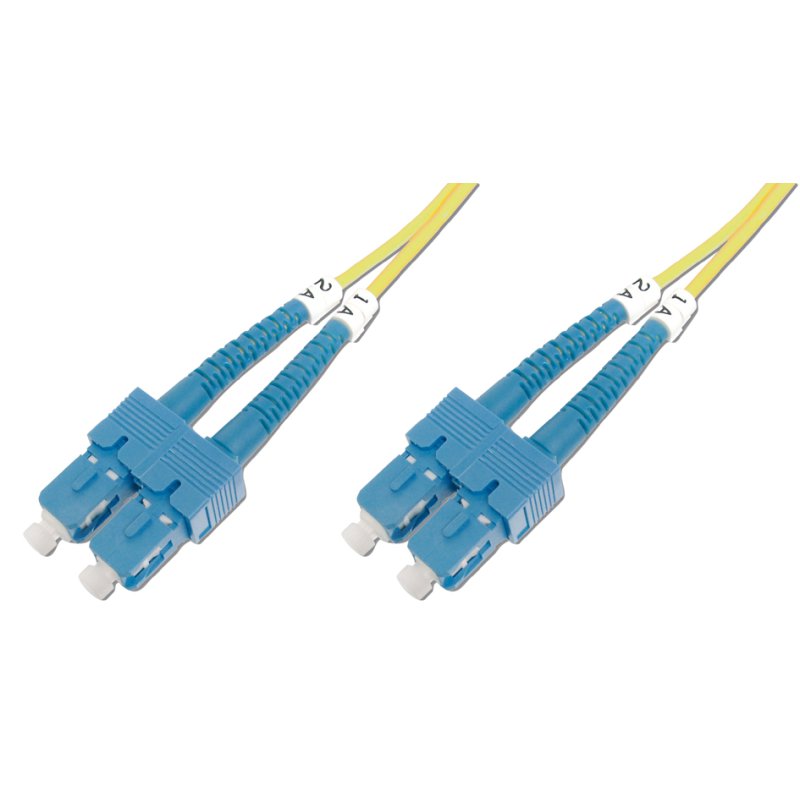 DIGITUS câble de raccordement fibre optique SC-duplex vers SC-duplex, OS1 singlemode, jaune, 1 m