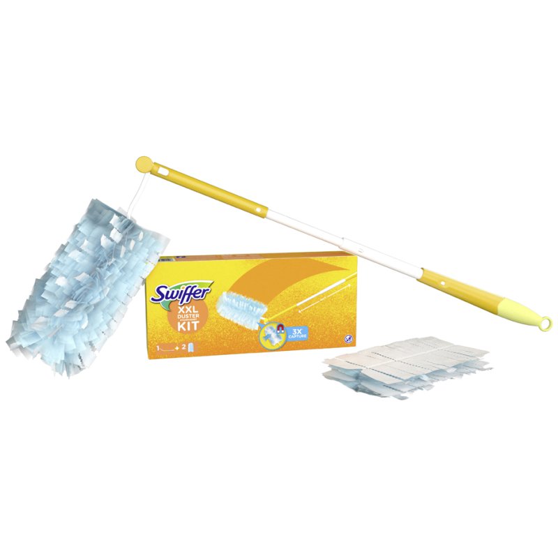 Swiffer stofmagneet XXL starterset, telescoopsteel tot 90 cm, 2 herbruikbare doeken